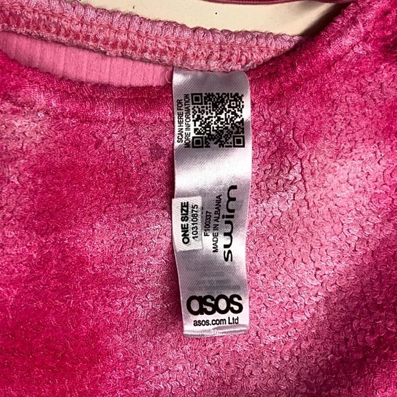 ASOS Swim Ultra High Cut Bikini, Hot Pink Tie Dye, One Size - Picture 2 of 6